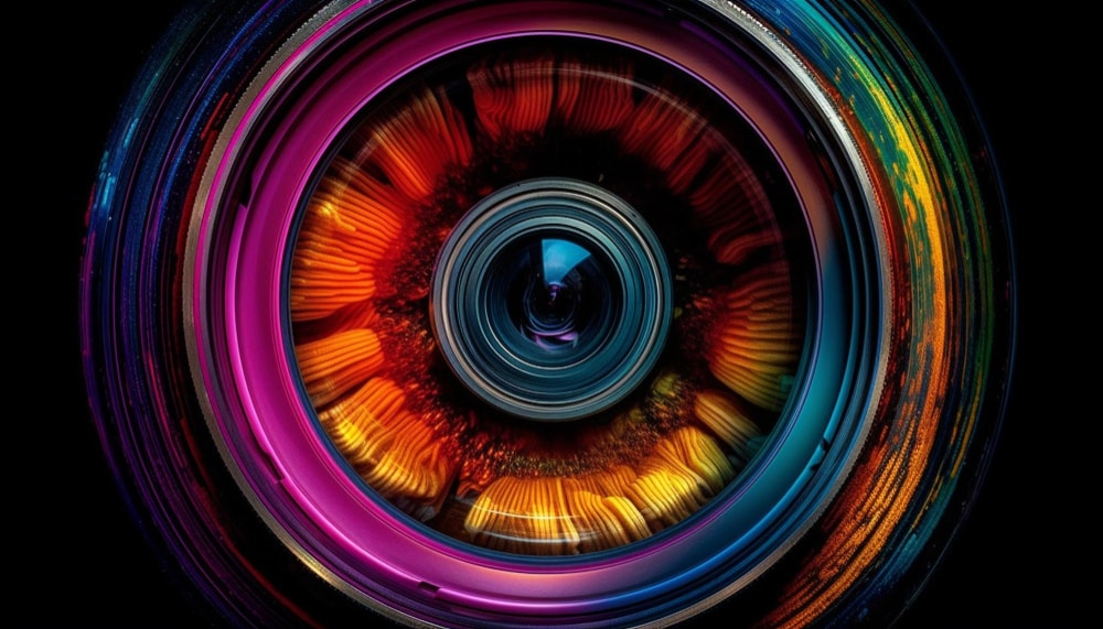 Vibrant curves in lens generated by AI.
