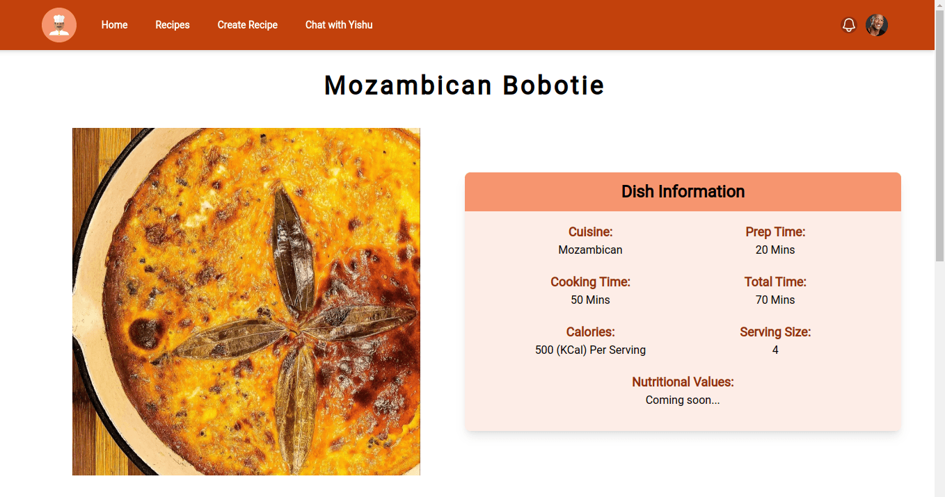 A screenshot of Vital Vittles interface